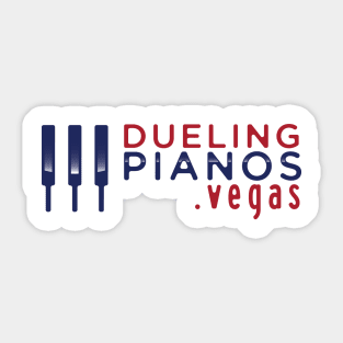 Dueling Pianos.Vegas Navy Blue & Red Keys Sticker